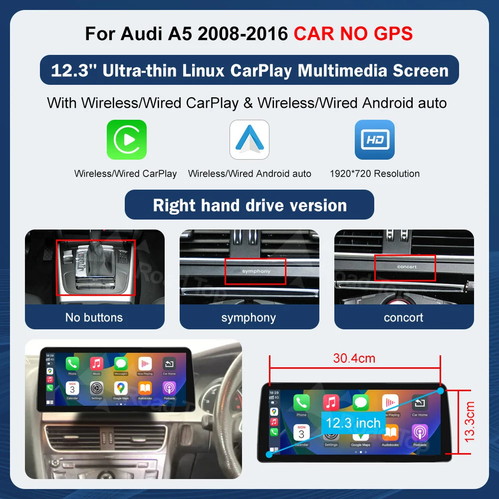 8.9 Zoll Multimedia Display Touchscreen für Audi A5 S5