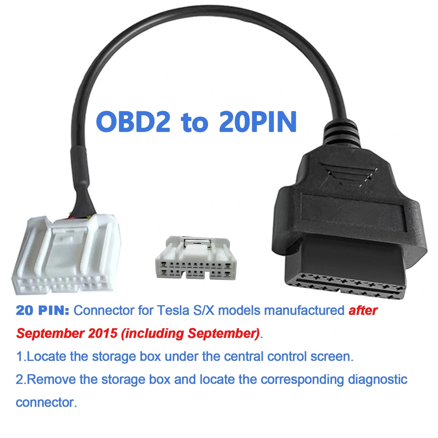 OBD Adapter für Tesla 12/20/26pin auf OBDII