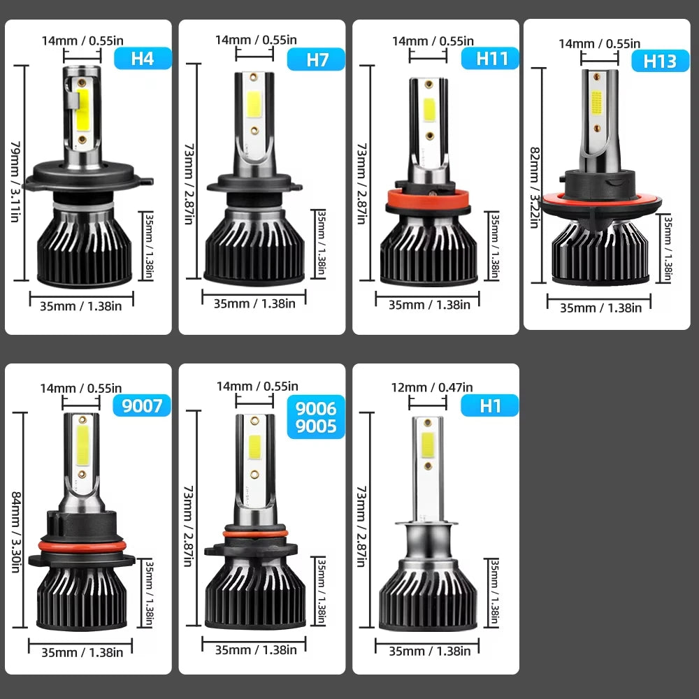 Roadsun H4 H11 H7 LED Scheinwerfer 12000LM 6000K – SwissGlanzGarage Ansicht 2