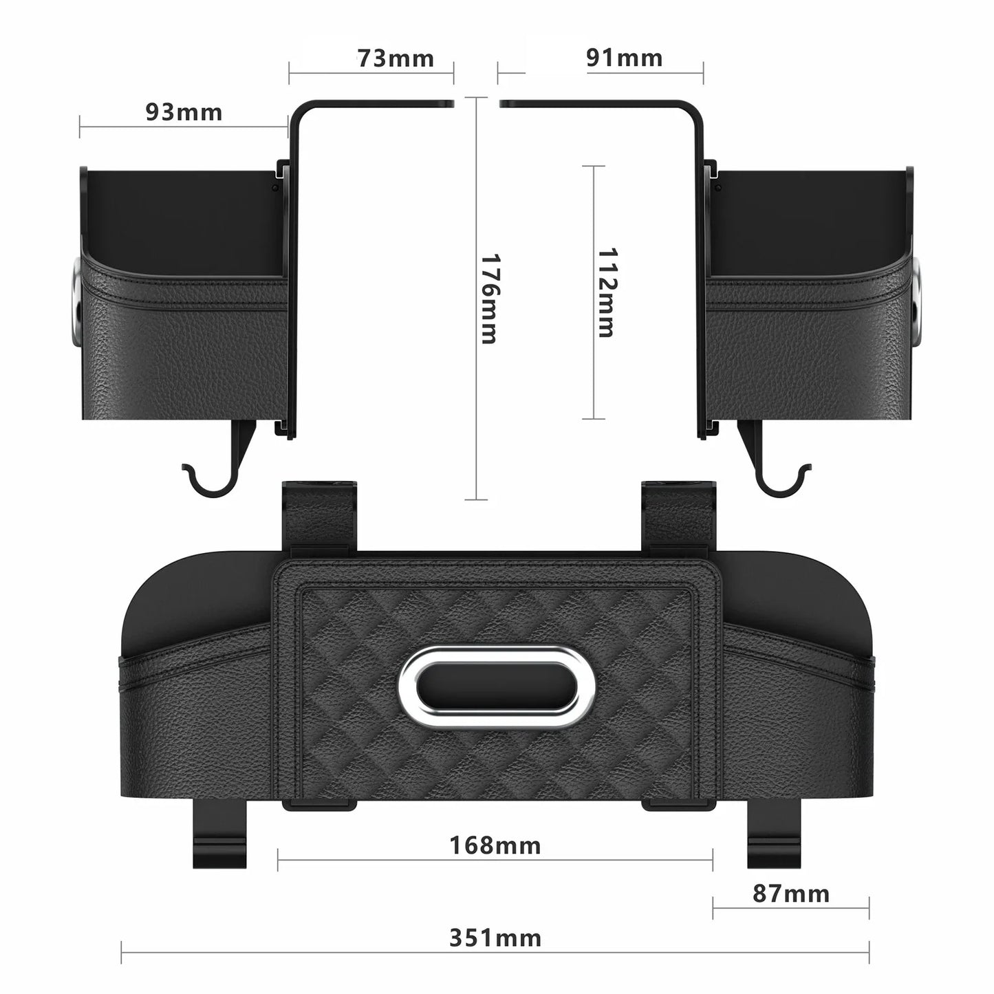 Auto Rücksitz Organizer Lagerung Box mit Haken Auto Innen Dekoration