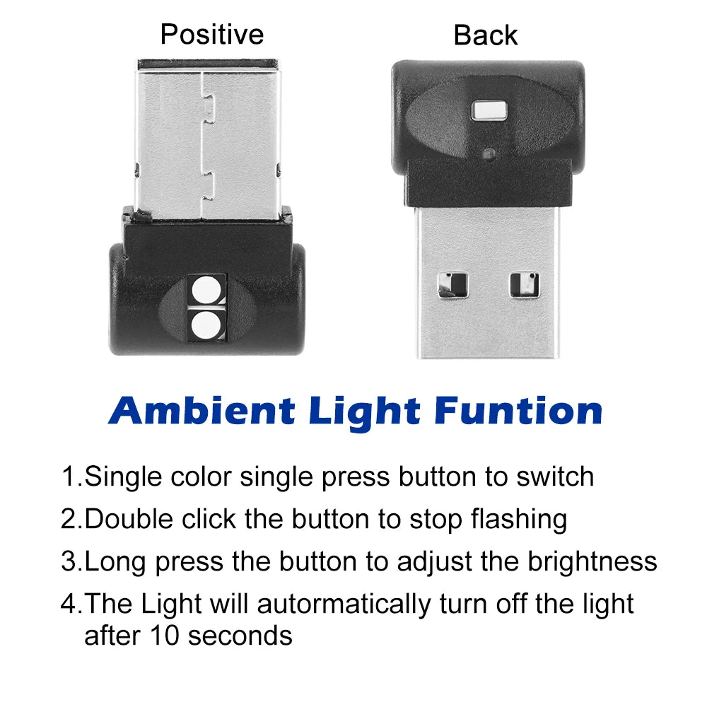 Mini USB LED Auto Licht Auto Innen Atmosphäre Licht Notfall