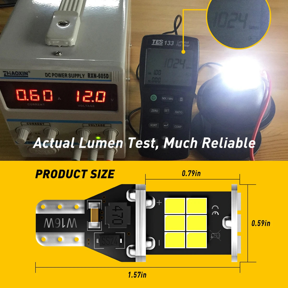 AUXITO Canbus T15 LED W16W Rückfahrlicht 6000K – SwissGlanzGarage Ansicht 3