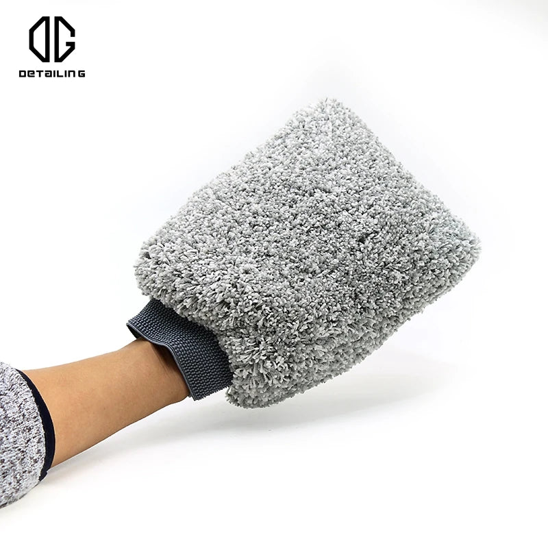DETAILING Autowaschhandschuh, wasserdichte Waschhandschuhe, Mikrofaser-Reinigungshandschuh, ultraweicher, verdickende...