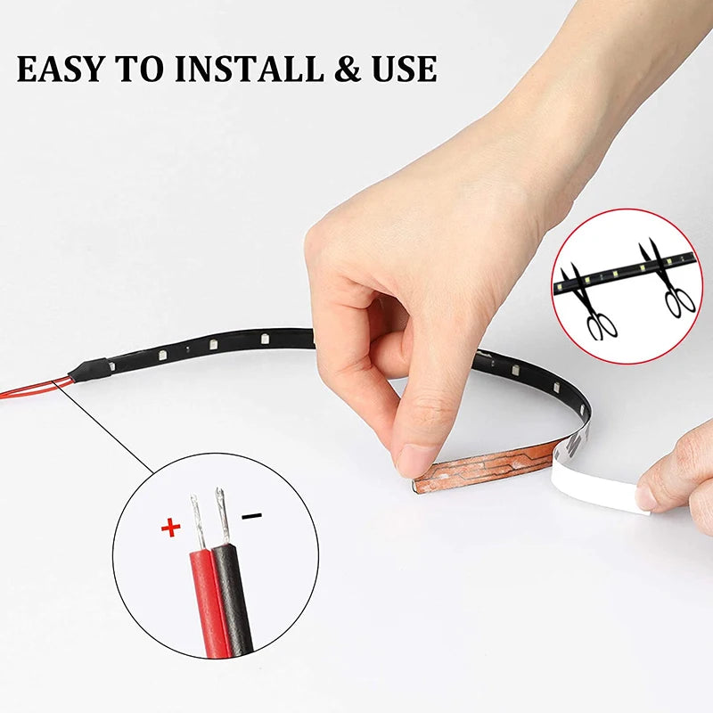 4 pcs 30cm 15-LED LED Lichtst reifen Auto Innenraum Umgebung