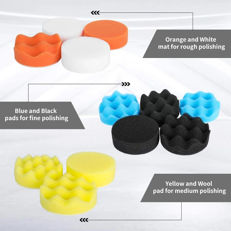 Auto Polieren Schwamm Pads Kit Schaum Pad Puffer Kit Polieren Maschine Wachs Pads für Auto Motorrad motor fahrzeug En...
