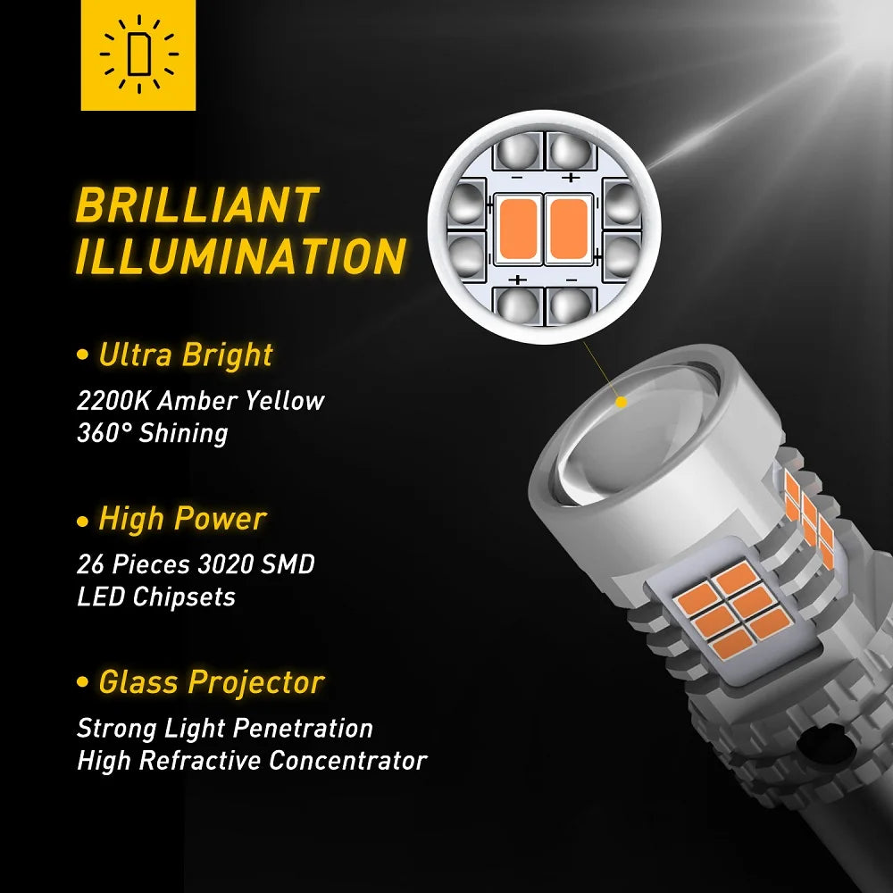 AUXITO BA15S P21W LED Blinker Amber – SwissGlanzGarage Ansicht 3