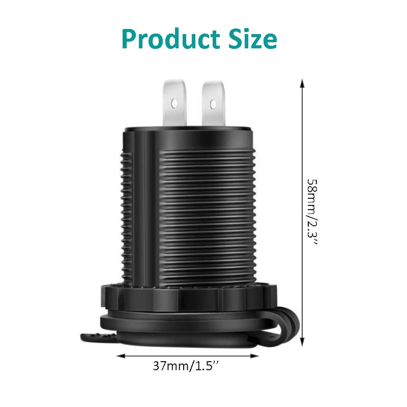 Auto Cigarette Lighter Socket 12V-24V Wasserdicht Plug – SwissGlanzGarage Ansicht 4