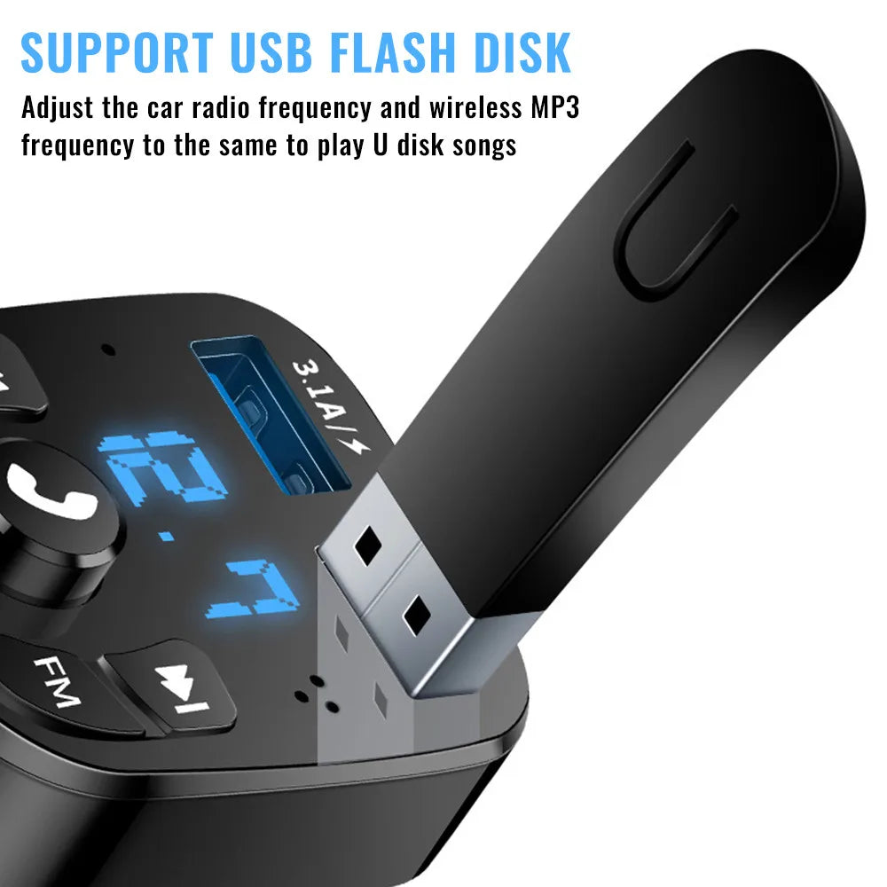 Bluetooth 5.0 FM-Transmitter USB-C Ladegeraet – – SwissGlanzGarage Ansicht 4
