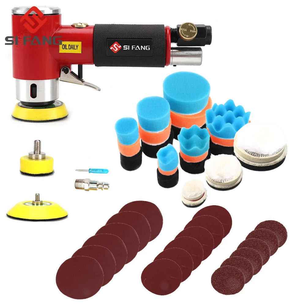 Mini Druckluft-Exzenterschleifer Pneumatik-Set für Autoaufbereitung