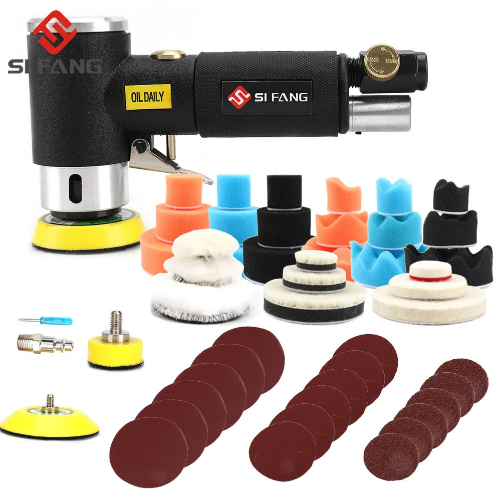 Mini Druckluft-Exzenterschleifer Pneumatik-Set für Autoaufbereitung