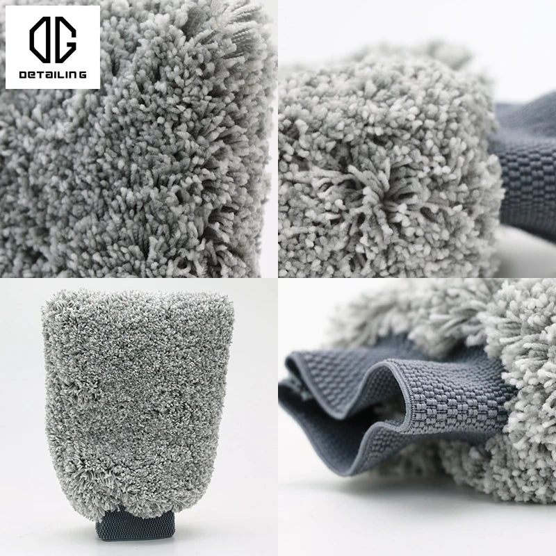 DETAILING Autowaschhandschuh, wasserdichte Waschhandschuhe, Mikrofaser-Reinigungshandschuh, ultraweicher, verdickende...