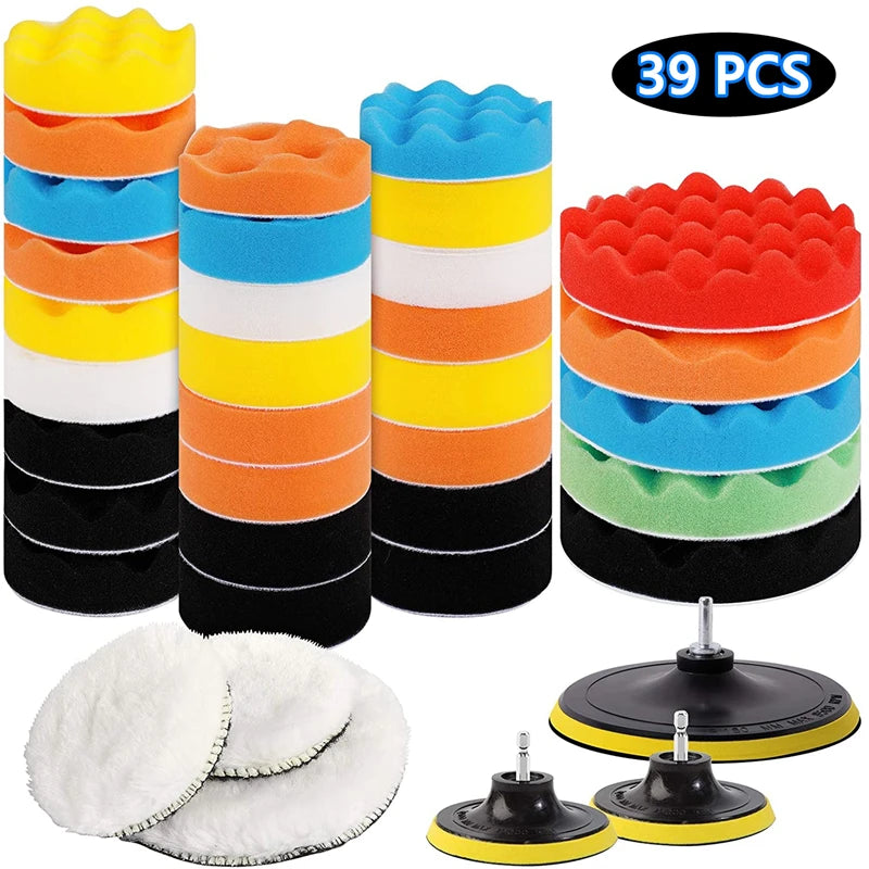 Auto-Polierschwamm-Pads-Set, Schaumstoff-Pad-Puffer-Set, Poliermaschine, Wachs-P