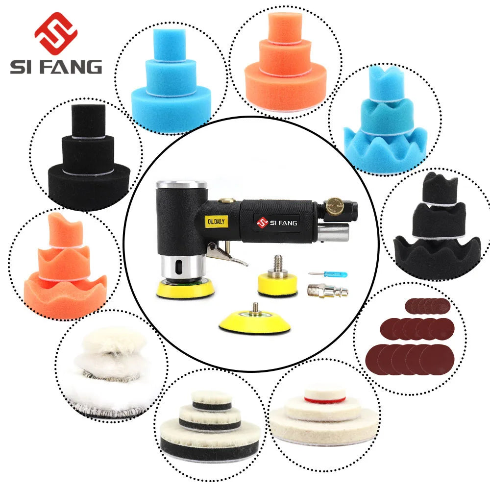 Mini Druckluft-Exzenterschleifer Pneumatik-Set für Autoaufbereitung