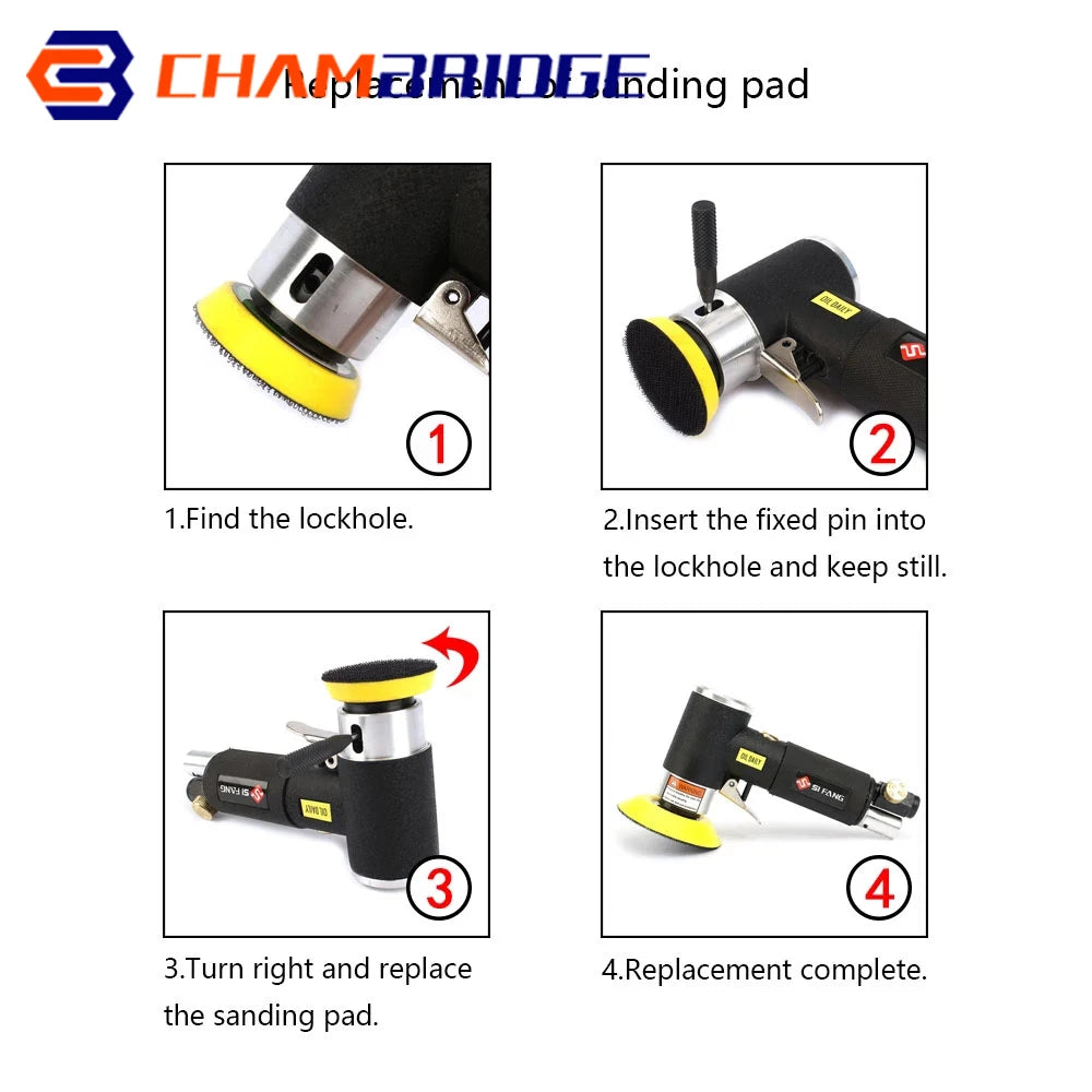 48Pcs 2'' 3'' Mini Orbital Air Sander Pneumatische Polieren Schleifen Maschine Luft Werkzeuge Buffer Dual Action Orbi...