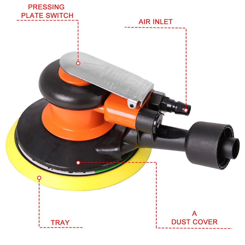 WENXING Mini Druckluft-Exzenterschleifer Pneumatik-Set für Autoaufbereitung