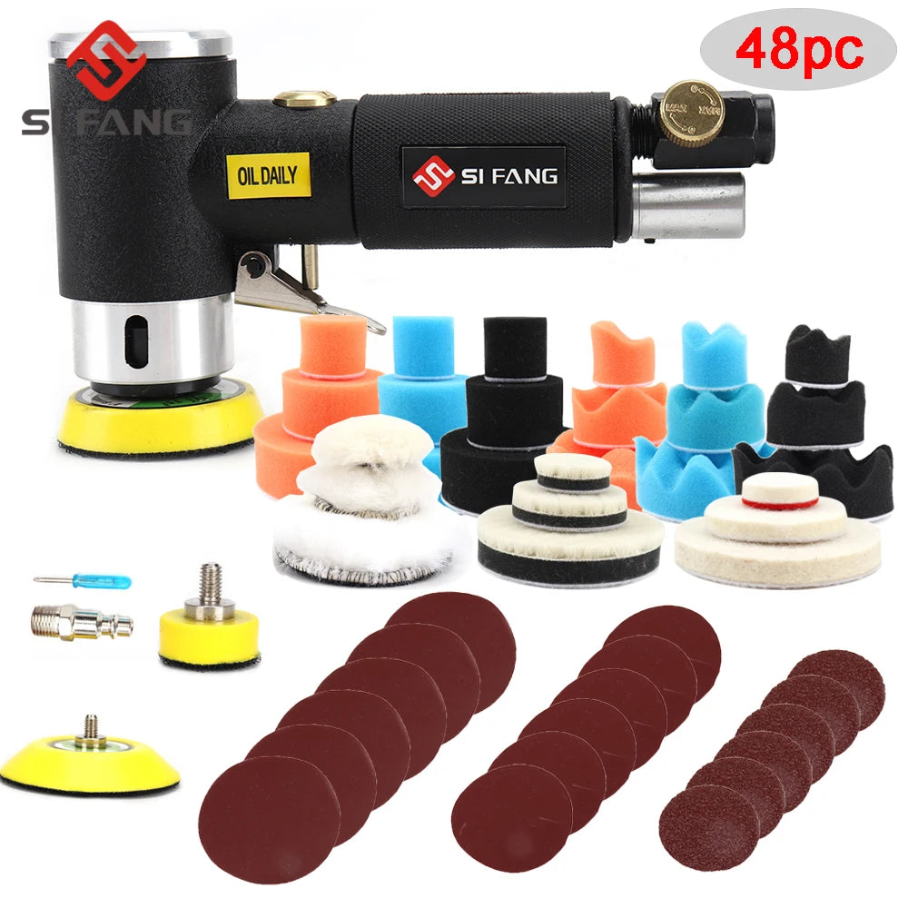 Mini Druckluft-Exzenterschleifer Pneumatik-Set für Autoaufbereitung