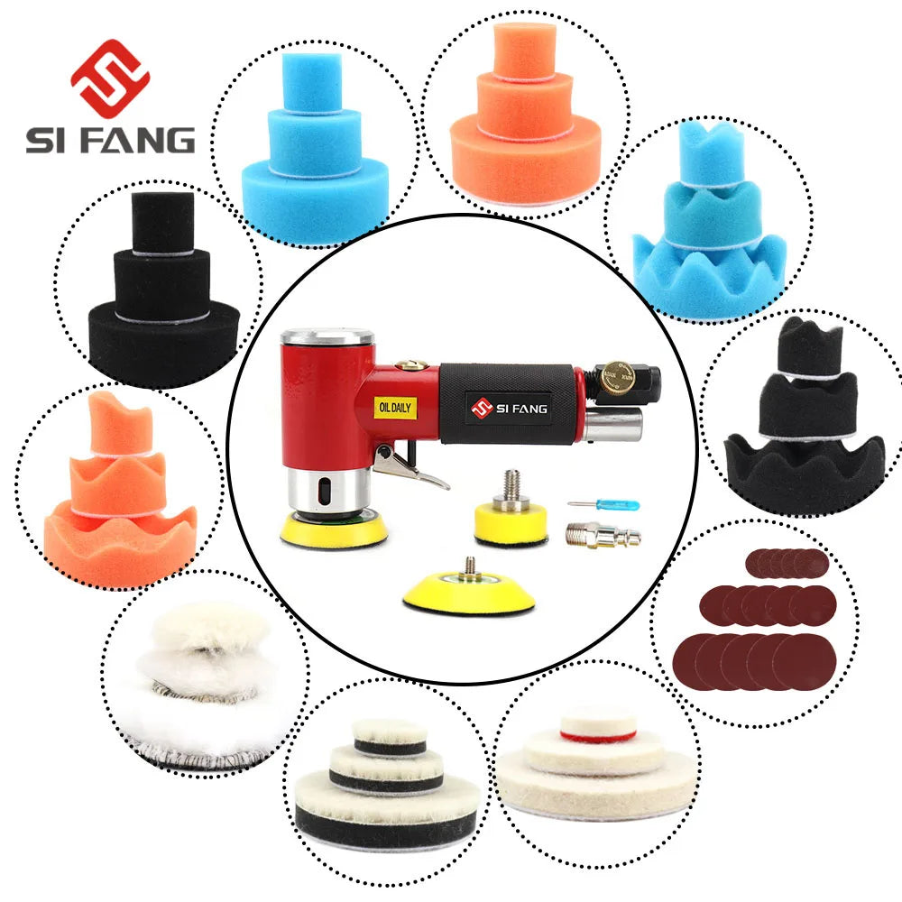 Mini Druckluft-Exzenterschleifer Pneumatik-Set für Autoaufbereitung