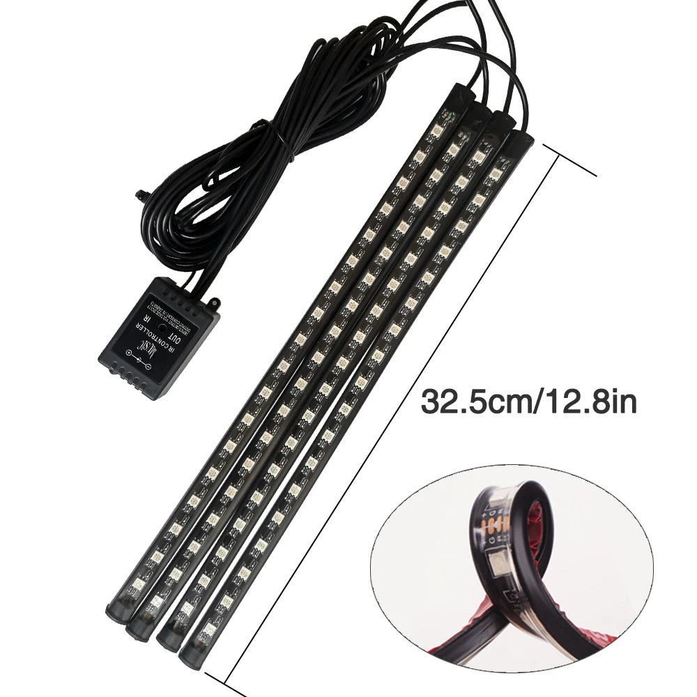 LED RGB Auto Innen Atmosphäre Lampe Fußraum Streifen Licht USB Auto