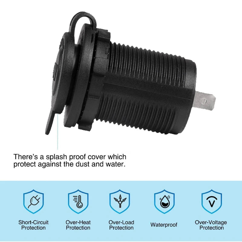 Auto Cigarette Lighter Socket 12V-24V Wasserdicht Plug – SwissGlanzGarage Ansicht 3