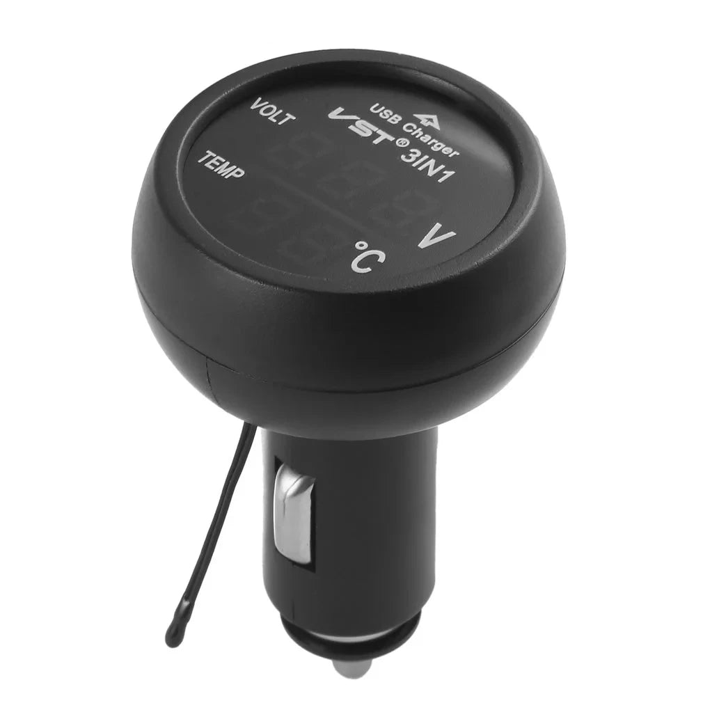 3 in 1 DC 12V/24V LED Digital Meter USB Ladegerät – SwissGlanzGarage Ansicht 3