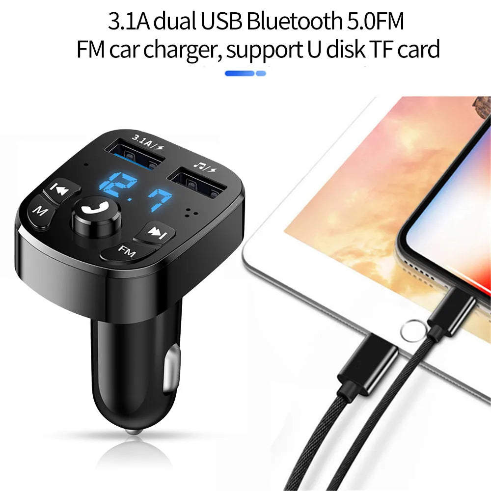 Bluetooth 5.0 FM-Transmitter USB-C Ladegeraet – – SwissGlanzGarage Ansicht 5