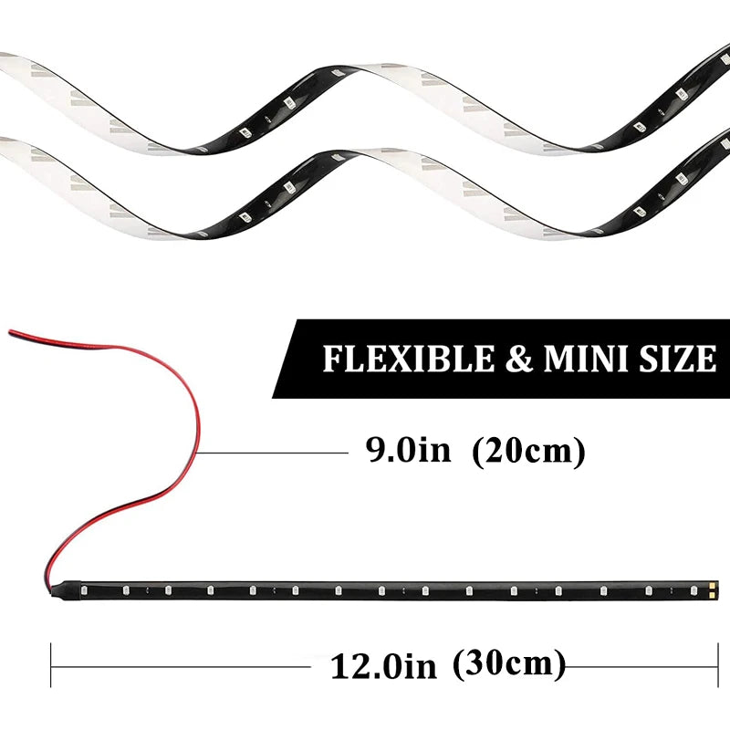 4 pcs 30cm 15-LED LED Lichtst reifen Auto Innenraum Umgebung