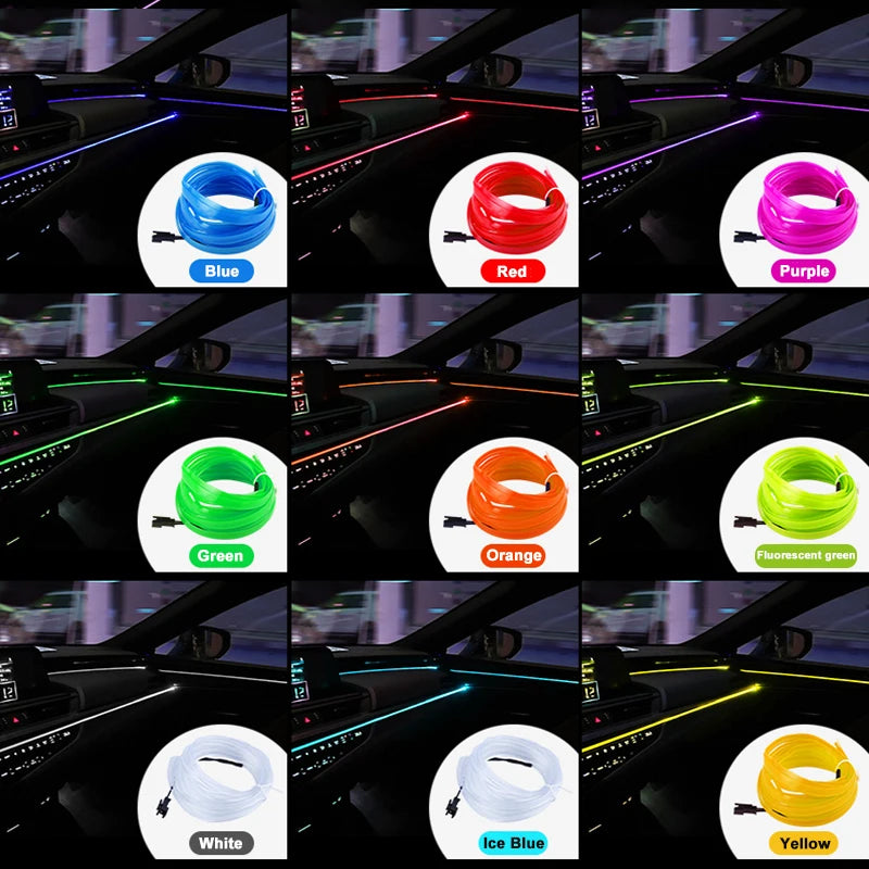 1/2/3/5M Auto LED Licht Innen Umgebungs LED Streifen Neon Beleuchtung