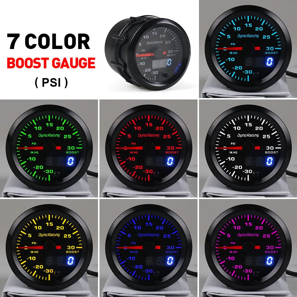 Dynoracing 52mm 7 Farben LED Dual Display – SwissGlanzGarage Ansicht 2