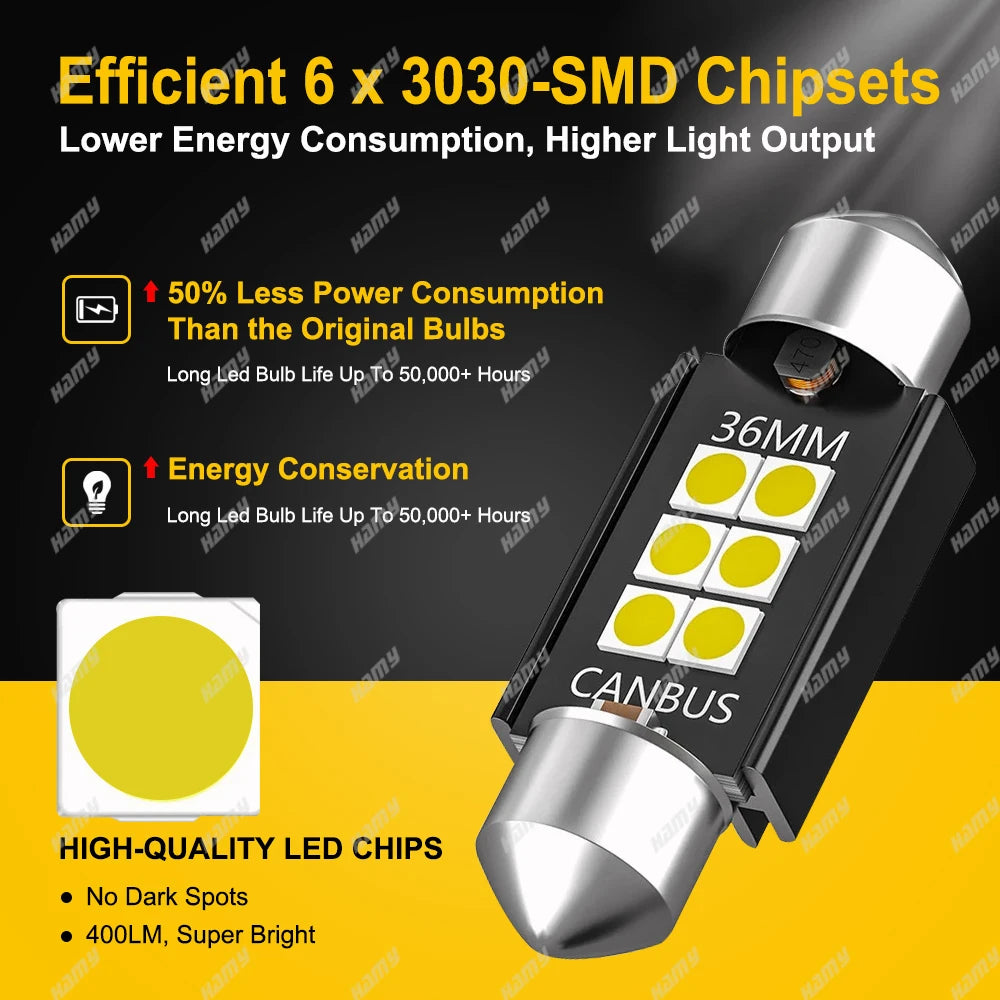 600LM C10W C5W LED Birne 36mm CANBUS – SwissGlanzGarage Ansicht 3