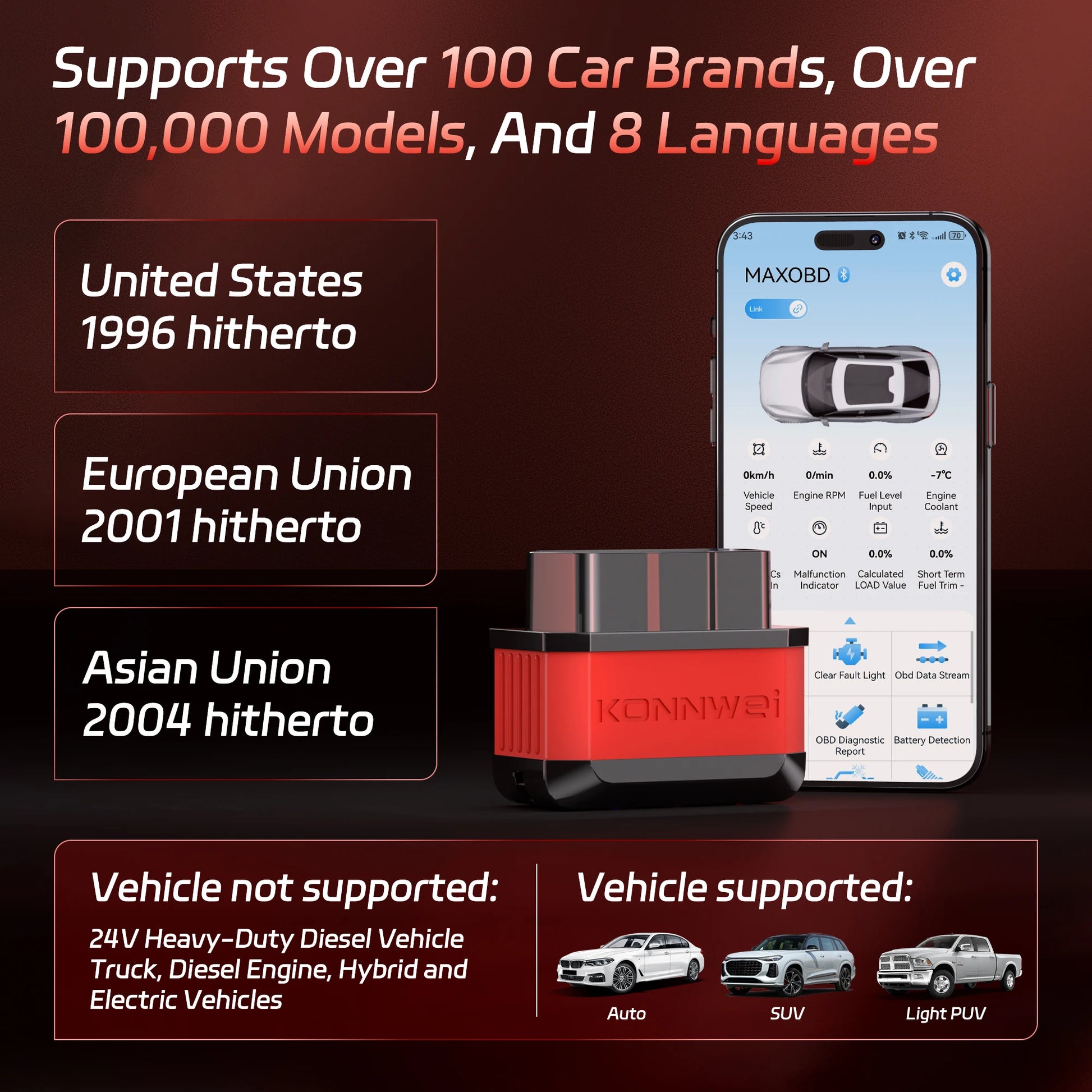 KONNWEI KW905 OBD2 Scanner Bluetooth 5.0 – SwissGlanzGarage Ansicht 4