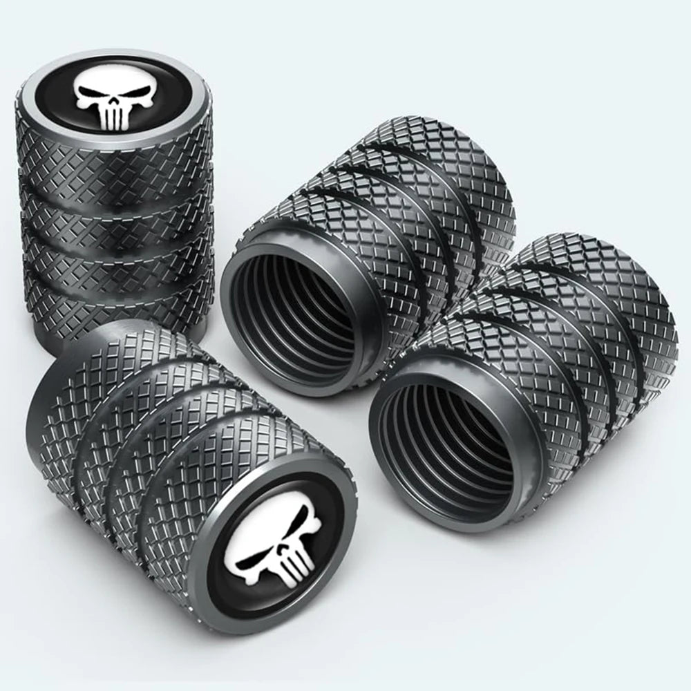 Ventilkappen Set mit Totenkopf-Design – SwissGlanzGarage Ansicht 2