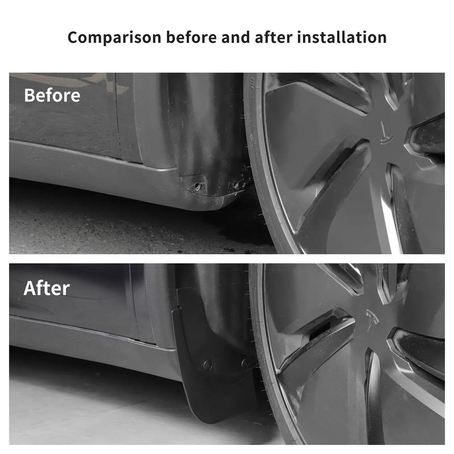 Mud Flaps Set für Tesla Model Y Juniper 2025 – SwissGlanzGarage Ansicht 2