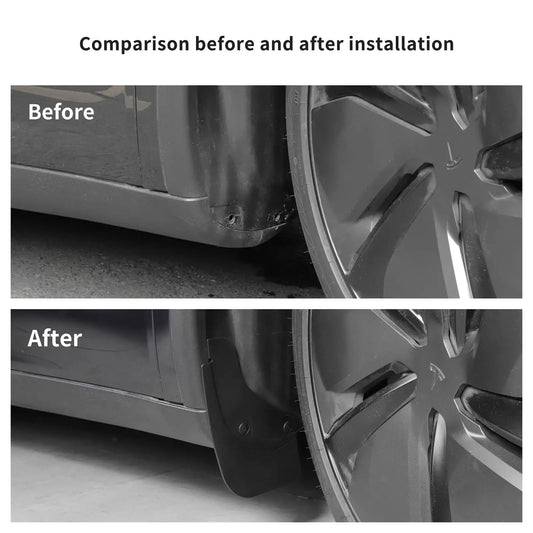 Mud Flaps Set für Tesla Model Y Juniper 2025 – SwissGlanzGarage Ansicht 2