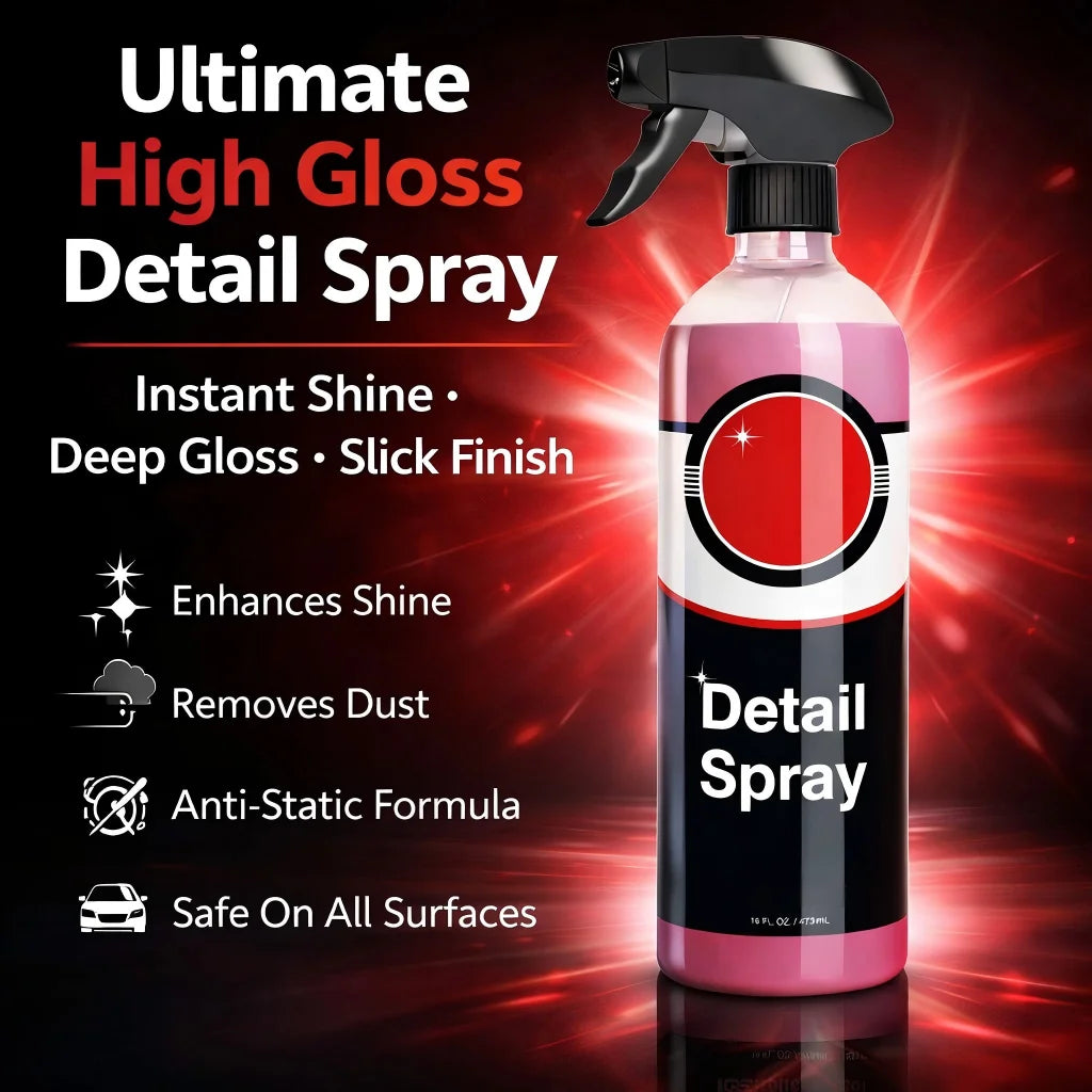 Auto-Detail-Spray 16 oz (473ml) – Schnellpflegemittel für Hochglanz, Wasserlose Reinigung & Streifenfreies Finish
