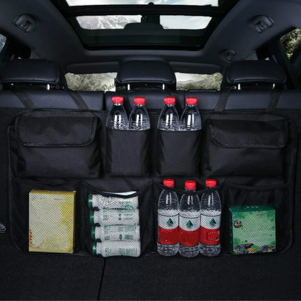 Auto Lagerung Organizer Auto Trunk Bag Universal Große Kapazität Rücksitz Lagerung Tasche Trunk Cargo Mesh Halter Tas...