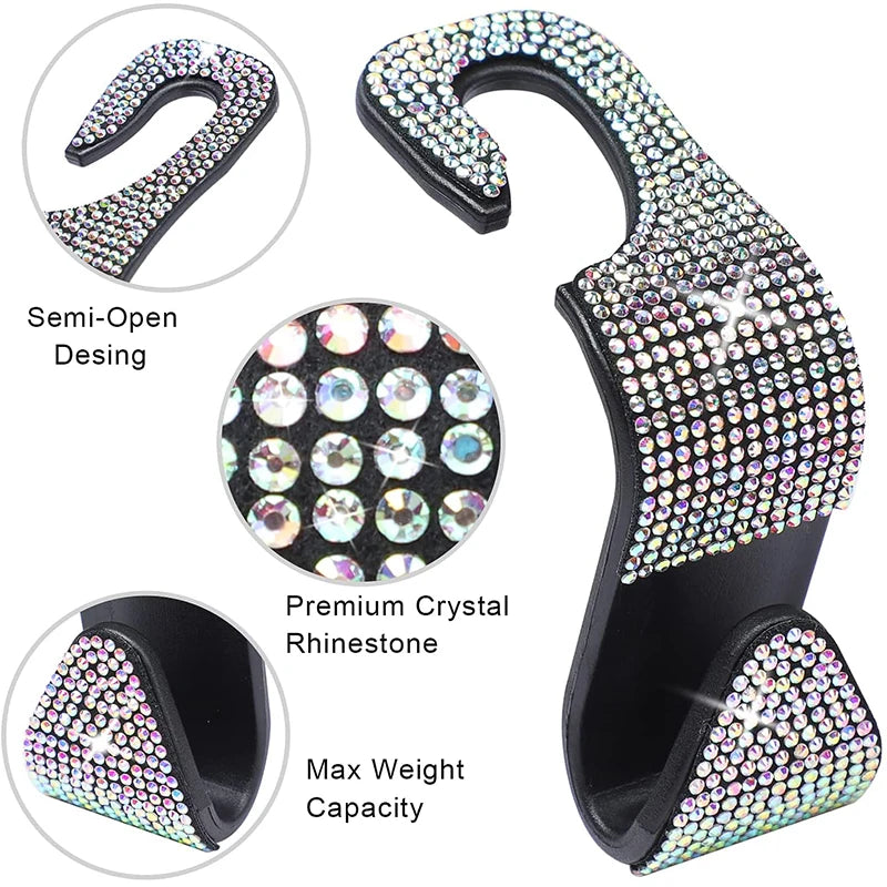 Rhinestone Haken Set für Autositz – SwissGlanzGarage Ansicht 2