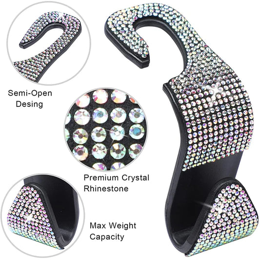 Rhinestone Haken Set für Autositz – SwissGlanzGarage Ansicht 2