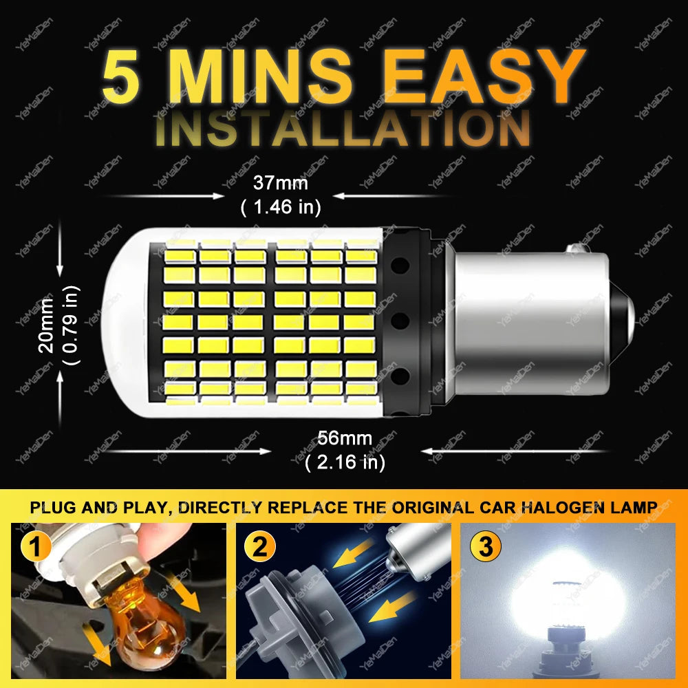 CANBUS T20 7443 P21W LED Birne 6500K Weiss – SwissGlanzGarage Ansicht 2