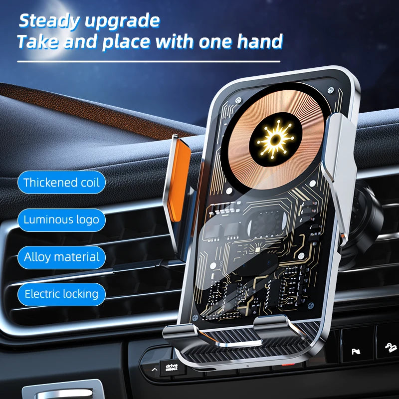 Neuer kabelloser Autotelefonhalter mit Ladegerät, 15 W, kabellose Handy-Aufladung, Handy-Halterung für Auto für IPhon...