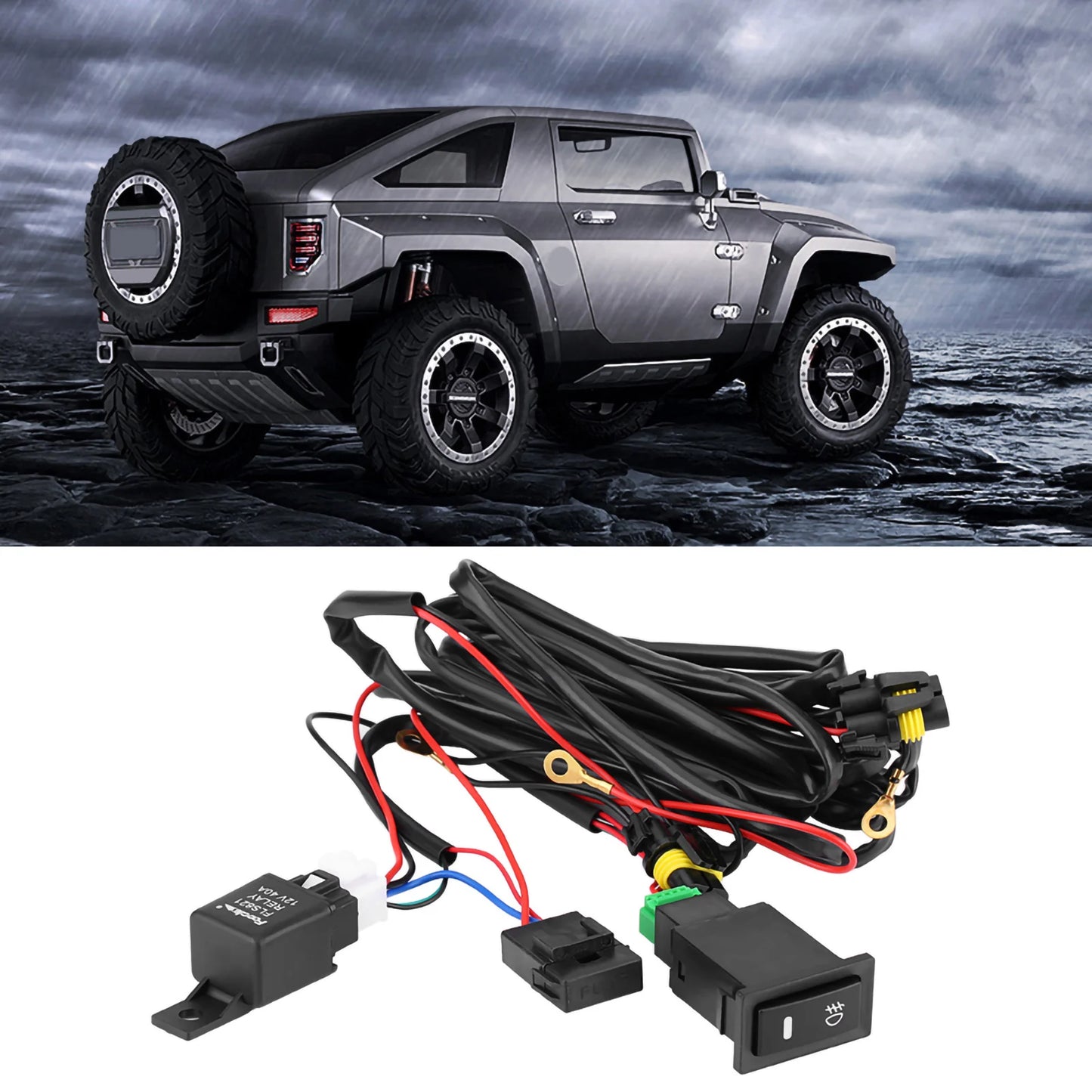 12V Universal Auto LED Nebelscheinwerfer Schalter Set – SwissGlanzGarage Ansicht 3