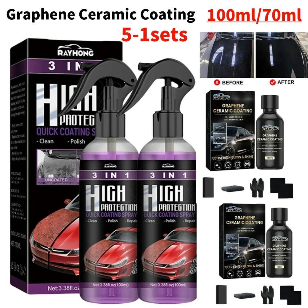 100ml Graphen-Keramikbeschichtung Fortschrittliche Technologie Superhydrophobe Pflegeflüssigkeit UV-Glühende Graphen-...
