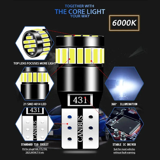 2x W5W T10 21SMD LED Birnen – SwissGlanzGarage Ansicht 2