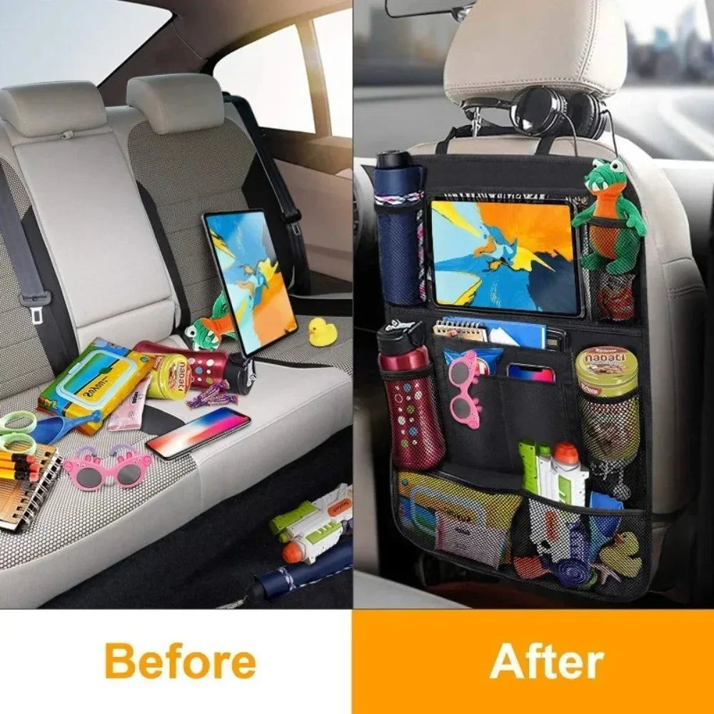 Auto Rücksitz Organizer mit Touchscreen Tablet Halter Auto Lagerung Taschen Abdeckung Auto Sitz Zurück Protektoren Au...