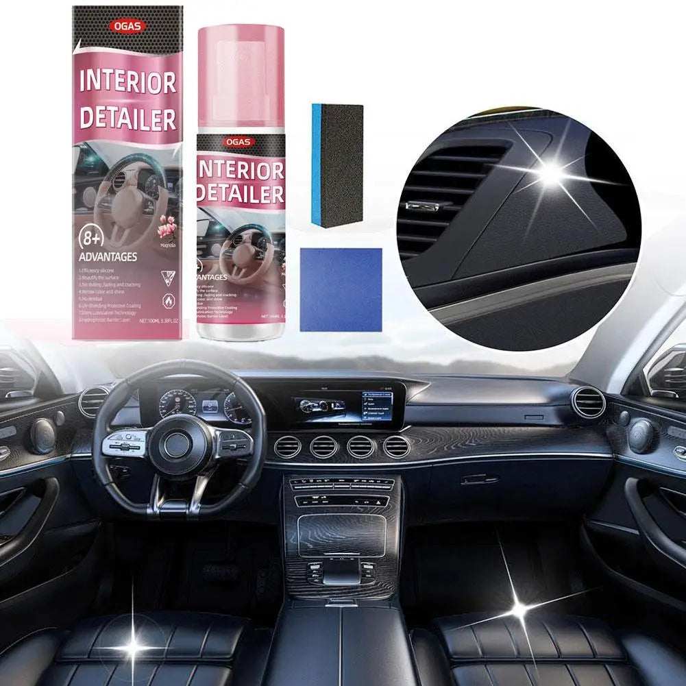 Auto-Innenraum-Polier- und Schutzmittel 100ml - Formel stellt Farbe und Glanz wieder her, für Vinyl-, Gummi- und Kuns...