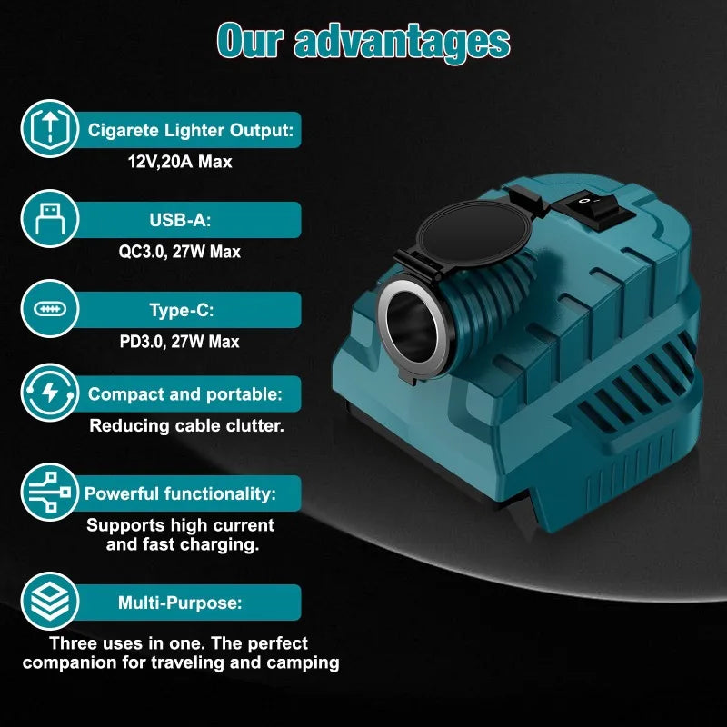USB-Ladeadapter für Makita 18V Akkus – SwissGlanzGarage Ansicht 5