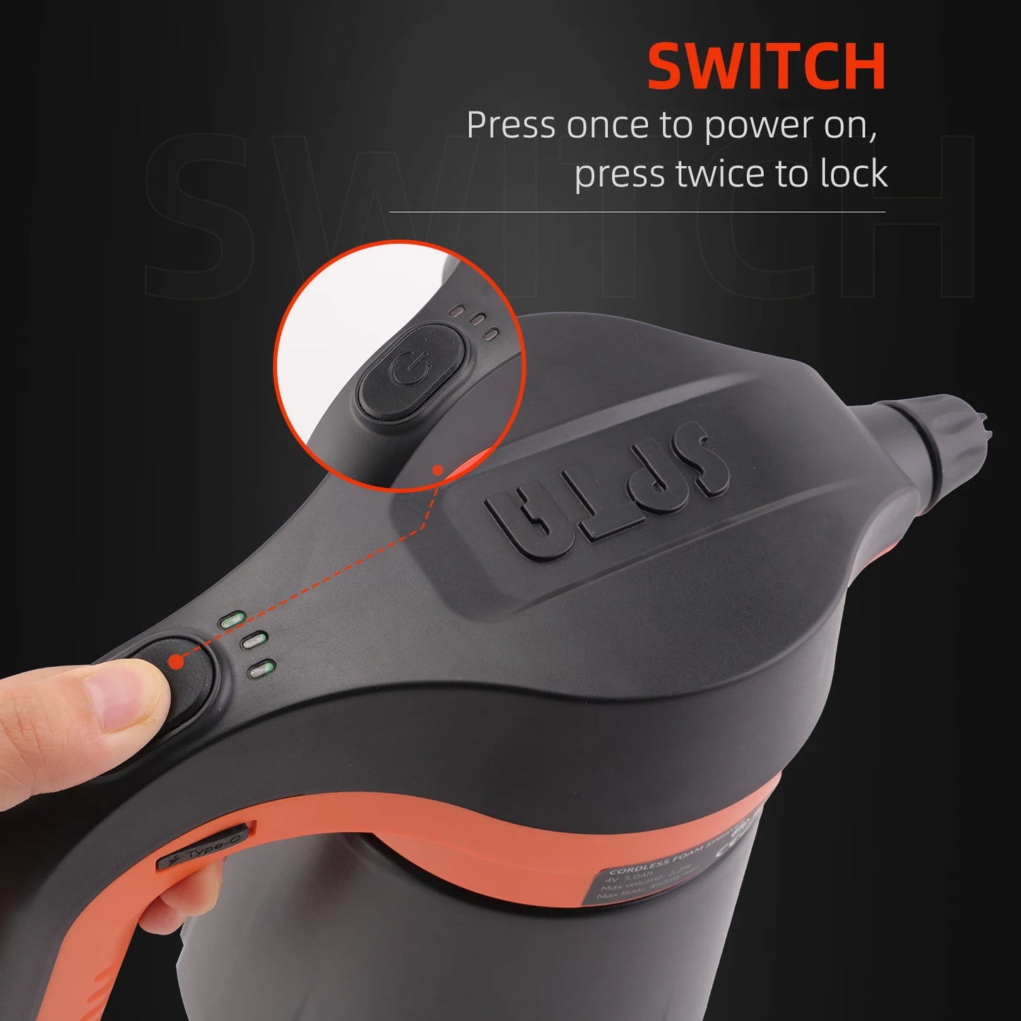 SPTA Cordless Batteriebetriebener Schaumreiniger