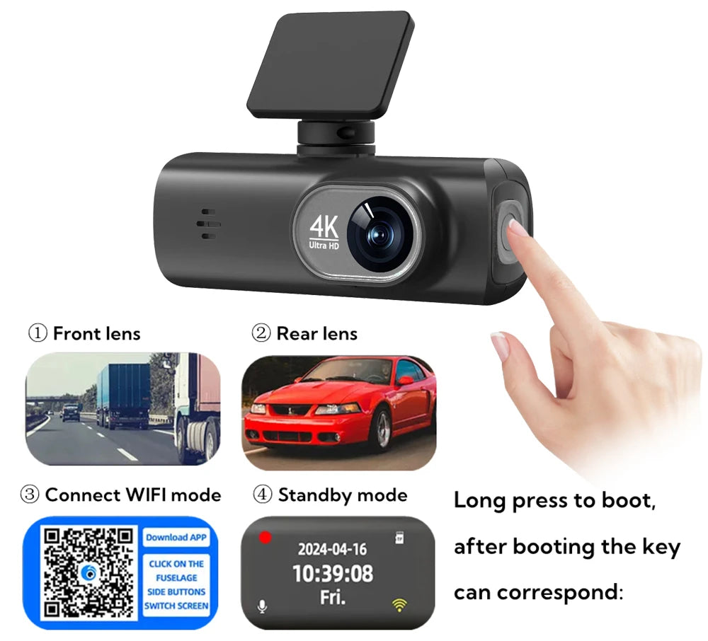 4K Dual Dashcam mit 1080P Rückkamera Option – SwissGlanzGarage Ansicht 6