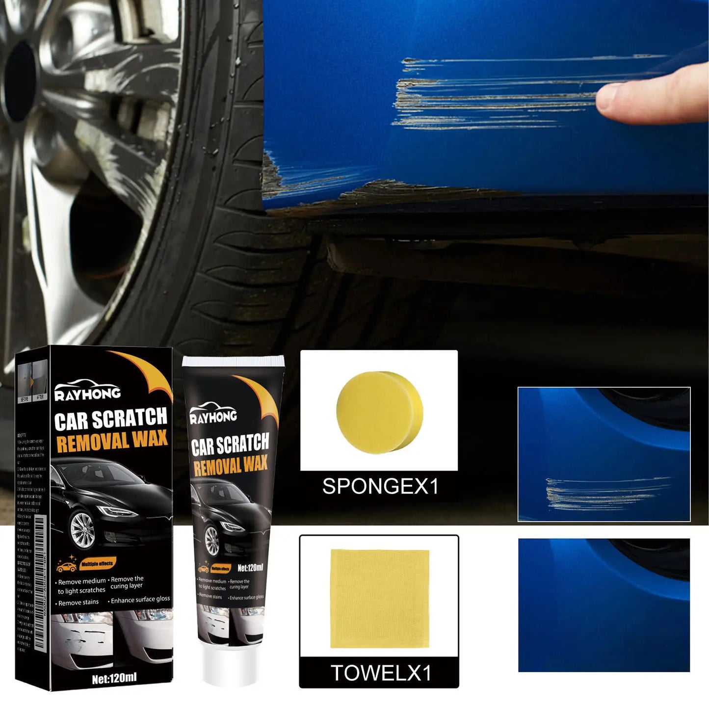 Auto-Kratzer-Entferner Schnellreparatur Lackpolitur Karosserie-Schleifwerkzeug Kratzer-Entfernungs-Compound Wachspaste