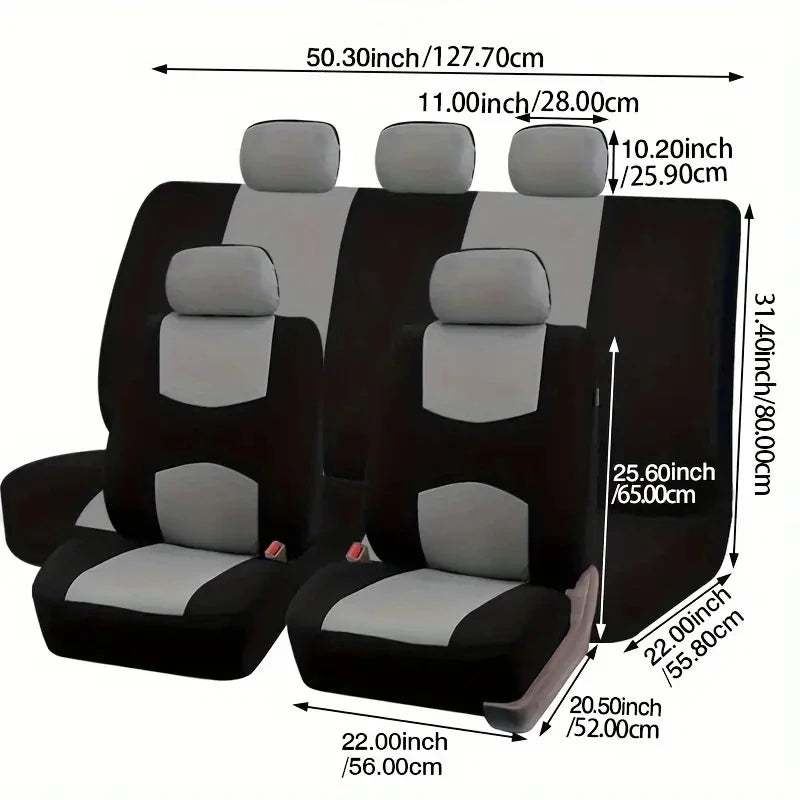 Universal Auto-Sitzbezug Set Schwarz – aus Textil – SwissGlanzGarage Ansicht 6