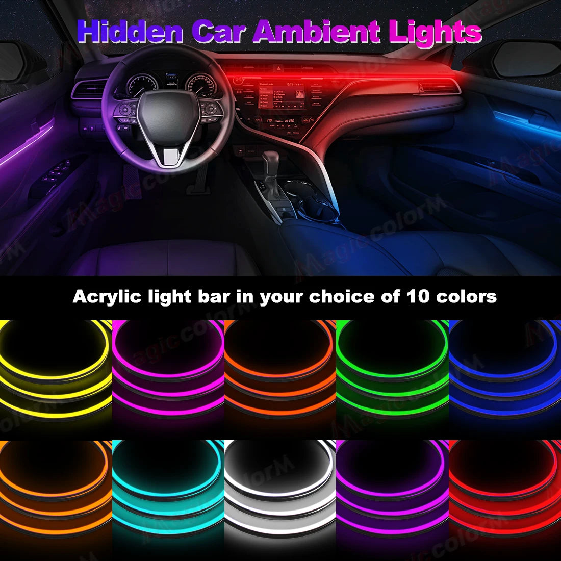 110CM LED Acryl-Streifen für Auto – SwissGlanzGarage Ansicht 4